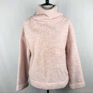 GapBody Pink Fuzzy Deep Pile Fleece Pullover